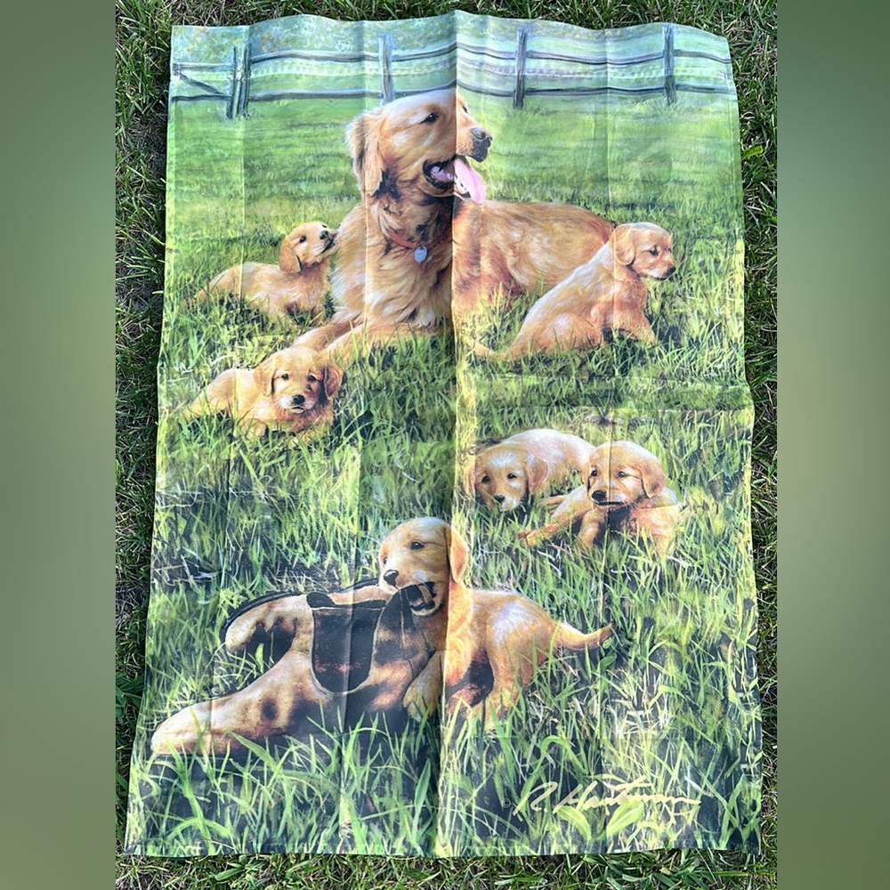 New! Golden retriever garden flag